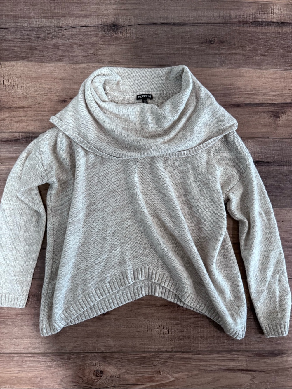 Express Cream Cowl Neck Sweater